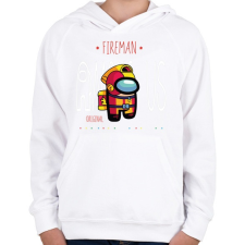 PRINTFASHION Among us fireman premium skin set - Gyerek kapucnis pulóver - Fehér gyerek pulóver, kardigán