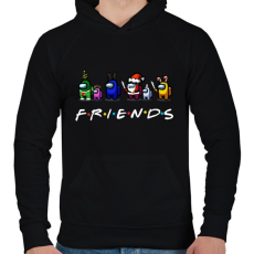 PRINTFASHION Among us - Friends - Férfi kapucnis pulóver - Fekete