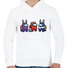 PRINTFASHION Among Us - Húsvét - Férfi kapucnis pulóver - Fehér férfi pulóver, kardigán