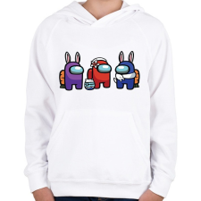 PRINTFASHION Among Us - Húsvét - Gyerek kapucnis pulóver - Fehér gyerek pulóver, kardigán