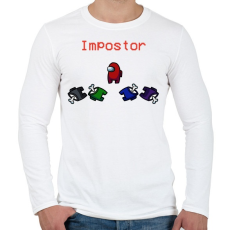 PRINTFASHION Among us: Impostor - Férfi hosszú ujjú póló - Fehér