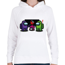 PRINTFASHION Among us - Impostor ! - Női kapucnis pulóver - Fehér női pulóver, kardigán