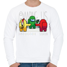 PRINTFASHION Among us - impostor situation - Férfi pulóver - Fehér férfi pulóver, kardigán
