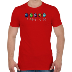 PRINTFASHION Among us impostors  - Férfi póló - Piros