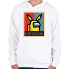 PRINTFASHION Among us Impotchu - Gyerek kapucnis pulóver - Fehér gyerek pulóver, kardigán