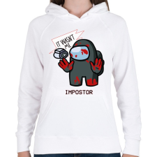 PRINTFASHION Among us - it wasnt me - Női kapucnis pulóver - Fehér női pulóver, kardigán