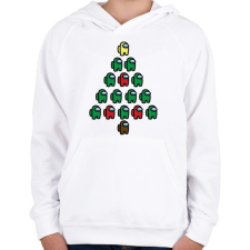PRINTFASHION Among us - Karácsonyfa - Gyerek kapucnis pulóver - Fehér gyerek pulóver, kardigán