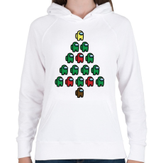 PRINTFASHION Among us - Karácsonyfa - Női kapucnis pulóver - Fehér