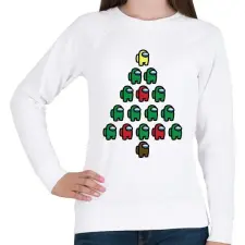 PRINTFASHION Among us - Karácsonyfa - Női pulóver - Fehér női pulóver, kardigán