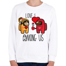 PRINTFASHION Among us - LOVE is Among us - Gyerek pulóver - Fehér gyerek pulóver, kardigán