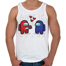 PRINTFASHION Among us - love is real - Férfi atléta - Fehér
