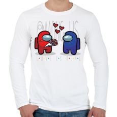 PRINTFASHION Among us - love is real - Férfi hosszú ujjú póló - Fehér