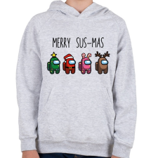 PRINTFASHION Among us merry sus-mas - Gyerek kapucnis pulóver - Sport szürke gyerek pulóver, kardigán