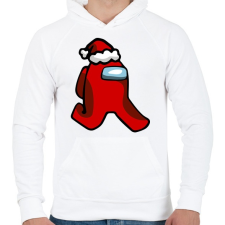 PRINTFASHION Among us - Mikulás - Férfi kapucnis pulóver - Fehér férfi pulóver, kardigán