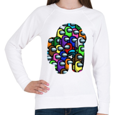 PRINTFASHION Among us Montage - Női pulóver - Fehér női pulóver, kardigán