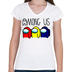 PRINTFASHION Among us  - Női V-nyakú póló - Fehér