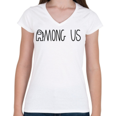 PRINTFASHION Among US - Női V-nyakú póló - Fehér