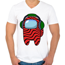 PRINTFASHION Among us Pewdiepie - Férfi V-nyakú póló - Fehér férfi póló