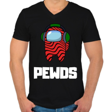 PRINTFASHION Among us PEWDS - Férfi V-nyakú póló - Fekete férfi póló
