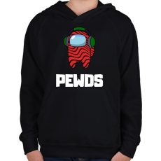 PRINTFASHION Among us PEWDS - Gyerek kapucnis pulóver - Fekete