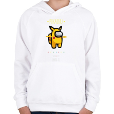 PRINTFASHION Among us Pikachu 2 premium skin set - Gyerek kapucnis pulóver - Fehér