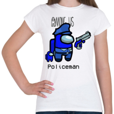 PRINTFASHION Among us Policeman - Női póló - Fehér női póló