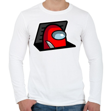 PRINTFASHION among us: red impostor - Férfi hosszú ujjú póló - Fehér férfi póló