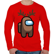 PRINTFASHION Among us rénszarvas - Férfi hosszú ujjú póló - Piros férfi póló