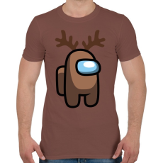 PRINTFASHION Among us rénszarvas - Férfi póló - Mogyoróbarna