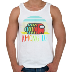 PRINTFASHION Among Us Retro - Férfi atléta - Fehér