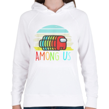 PRINTFASHION Among Us Retro - Női kapucnis pulóver - Fehér női pulóver, kardigán
