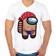 PRINTFASHION Among us: Ricardo - Férfi V-nyakú póló - Fehér