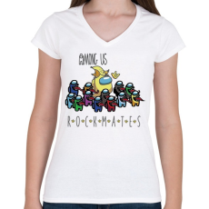 PRINTFASHION Among us Rock - rockmates - Női V-nyakú póló - Fehér