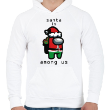 PRINTFASHION Among us - Santa is - Férfi kapucnis pulóver - Fehér férfi pulóver, kardigán