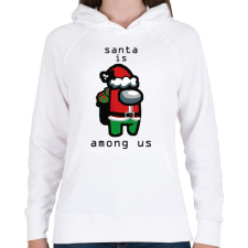 PRINTFASHION Among us - Santa is - Női kapucnis pulóver - Fehér női pulóver, kardigán