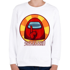 PRINTFASHION Among us - Shhhhhh! - Gyerek pulóver - Fehér