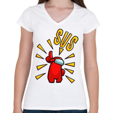 PRINTFASHION Among us - SUS - Női V-nyakú póló - Fehér női póló