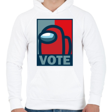 PRINTFASHION Among us - Szavazás - Férfi kapucnis pulóver - Fehér férfi pulóver, kardigán