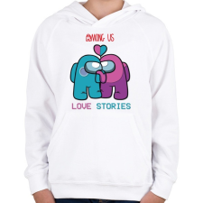 PRINTFASHION Among us szerelem - Love stories - Gyerek kapucnis pulóver - Fehér gyerek pulóver, kardigán