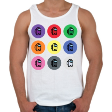 PRINTFASHION Among us - Színes crewmates - Férfi atléta - Fehér atléta, trikó