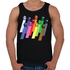 PRINTFASHION Among Us - Színes minta - Férfi atléta - Fekete atléta, trikó