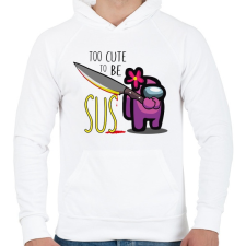 PRINTFASHION Among us - too CUTE to be SUS 2 - Férfi kapucnis pulóver - Fehér férfi pulóver, kardigán