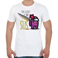 PRINTFASHION Among us - too CUTE to be SUS 2 - Férfi póló - Fehér férfi póló