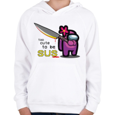 PRINTFASHION Among us - too CUTE to be SUS - Gyerek kapucnis pulóver - Fehér gyerek pulóver, kardigán