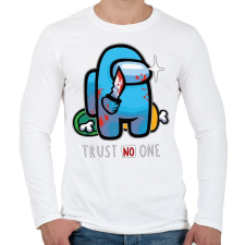 PRINTFASHION Among us trust no one - Férfi hosszú ujjú póló - Fehér férfi póló