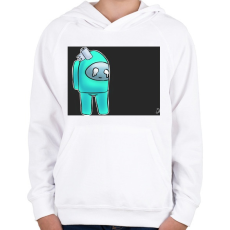 PRINTFASHION Among us WTF - Gyerek kapucnis pulóver - Fehér