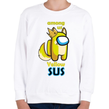 PRINTFASHION Among us Yellow sus  - Gyerek pulóver - Fehér gyerek pulóver, kardigán