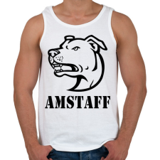 PRINTFASHION Amstaff 02 - Férfi atléta - Fehér atléta, trikó