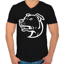 PRINTFASHION Amstaff 03 - Férfi V-nyakú póló - Fekete férfi póló
