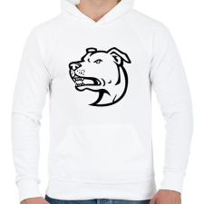 PRINTFASHION Amstaff - Férfi kapucnis pulóver - Fehér férfi pulóver, kardigán